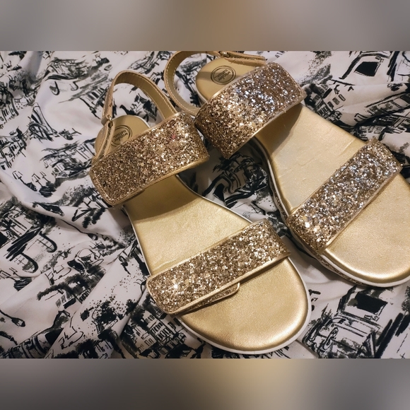 WONDER NATION Gold Glitter Platform Sandals sz6 - Picture 9 of 9